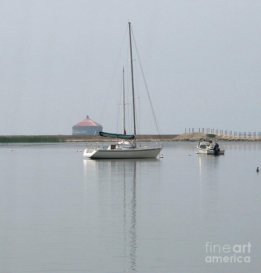 Serenity Sailboat in Buffalo New York Harbor Photograph by Rose Santuci-Sofranko
