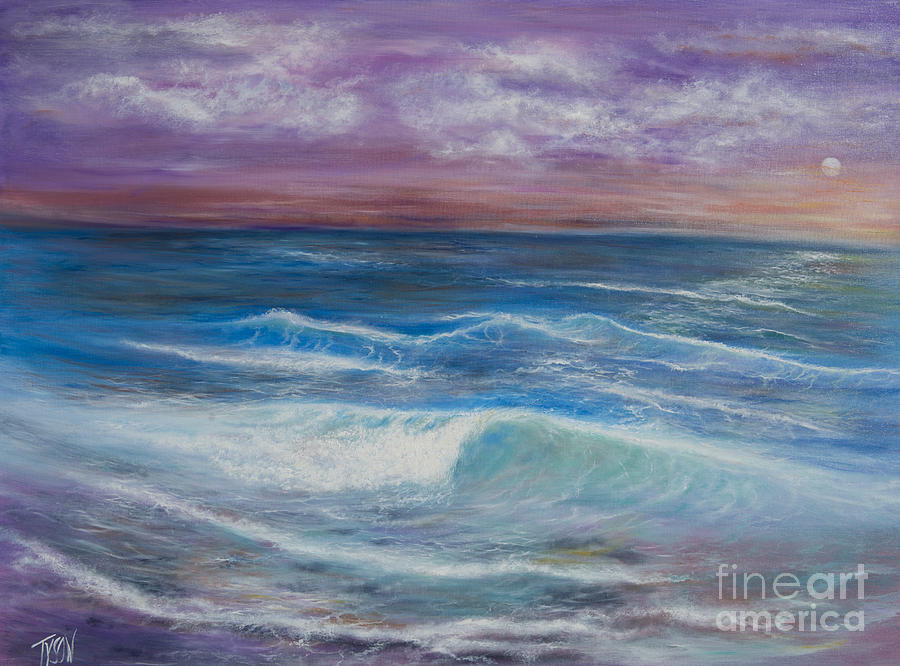 Beach Painting - Serenity wave by John Tyson