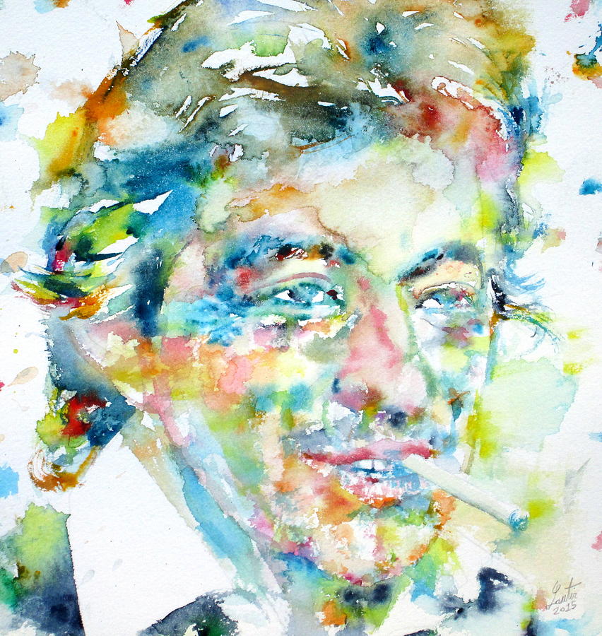 SERGE GAINSBOURG - watercolor portrait Painting by Fabrizio Cassetta