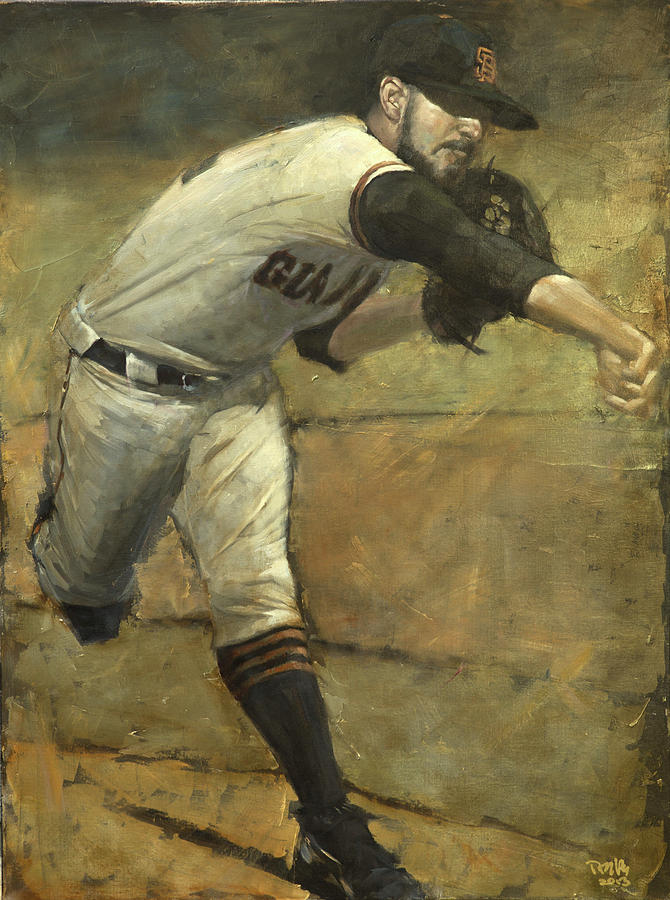 San Francisco Giants Painting - Sergio Save by Darren Kerr