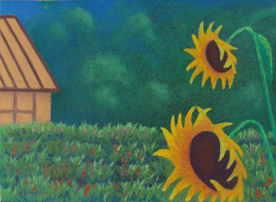 Sergis Sunflowers Pastel by Anne Katzeff