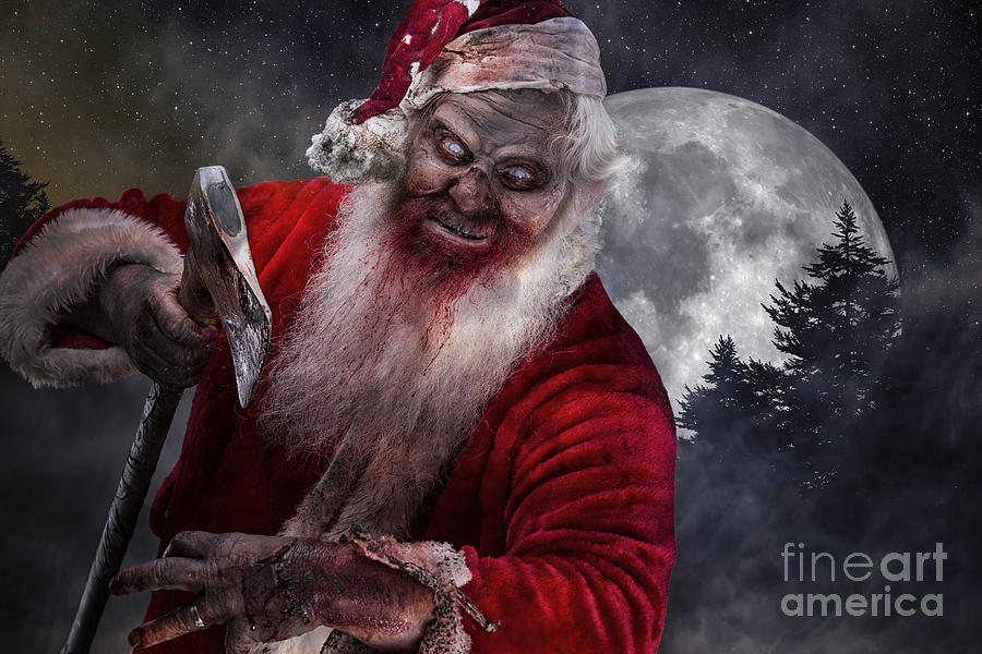 Santa Claus Photograph - Serial Killer Santa Zombie by Dieter Spears