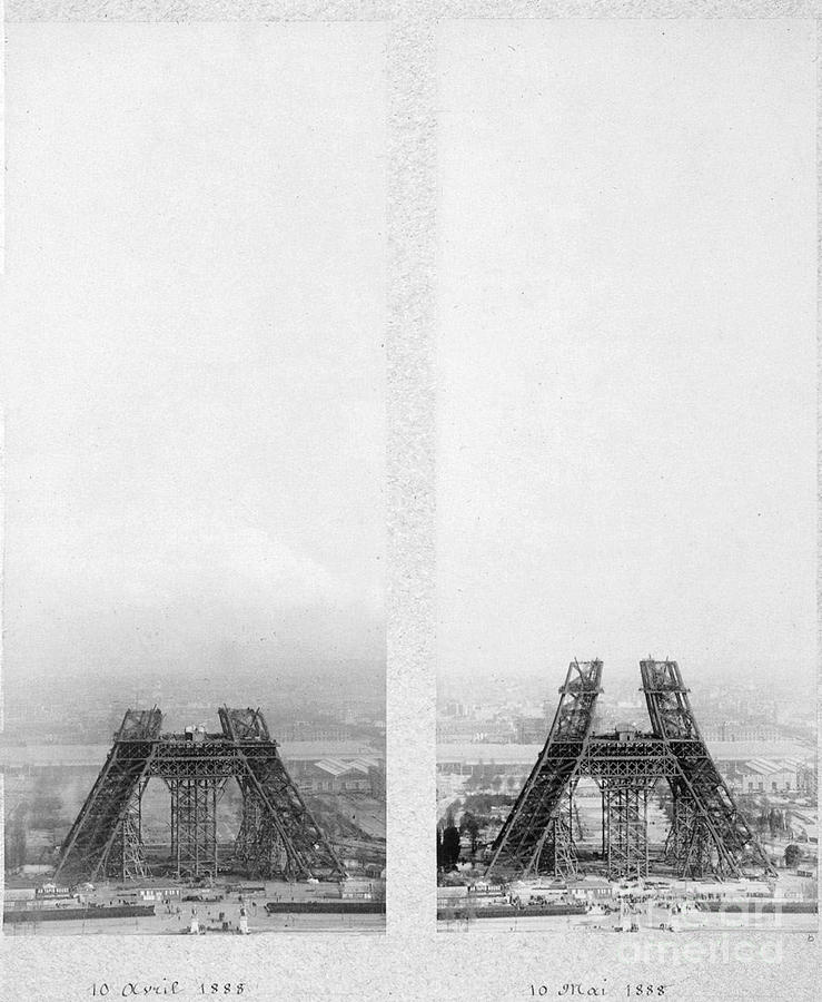 Series 2 Eiffel Tower Under Construction Photograph by Deb Schense