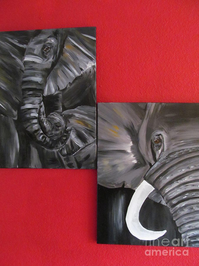 Series Of Elephants Painting by Susan Voidets