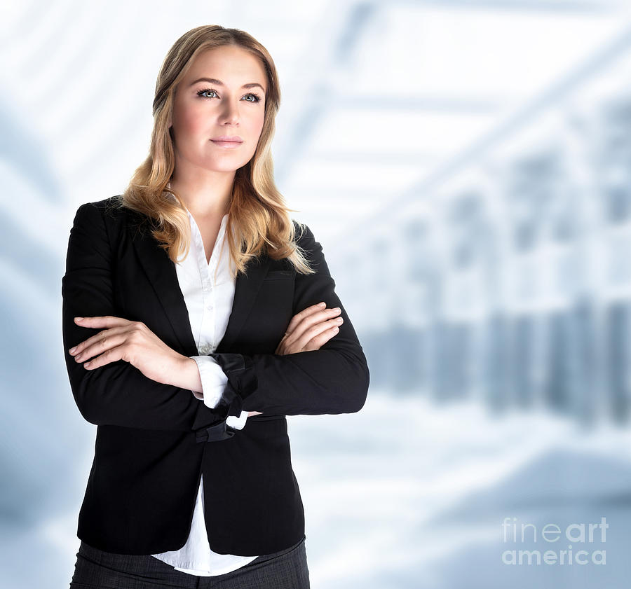 Portrait Photograph - Serious business woman by Anna Om