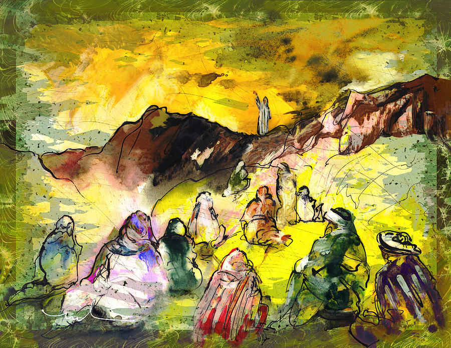Impressionism Painting - Sermon On Mount Sinai 02 by Miki De Goodaboom
