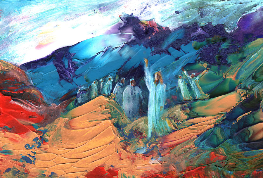 Fantasy Painting - Sermon On The Mount Sinai by Miki De Goodaboom