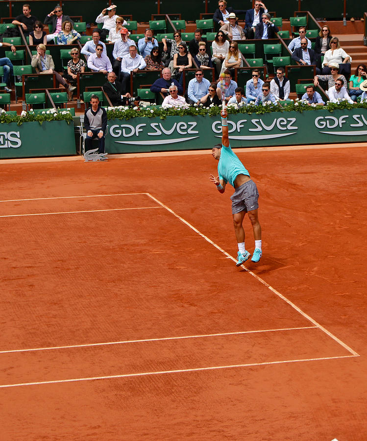 Rafa Nadal Serve In The French Open Photograph
