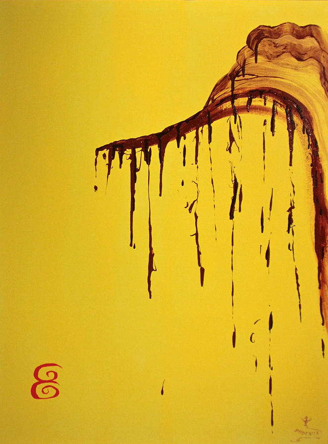 Abstract Painting - Sesame Honey by Phoenix The Moody Artist
