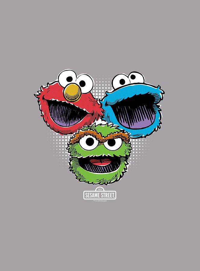 Sesame Street Digital Art - Sesame Street - Halftone Heads by Brand A