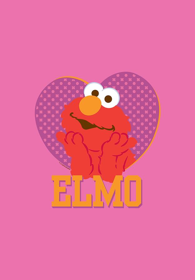 Sesame Street - Patterned Elmo Heart Digital Art by Brand A