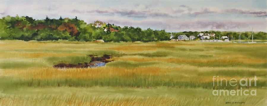 Sesuit Harbor Marshside Painting by Karol Wyckoff