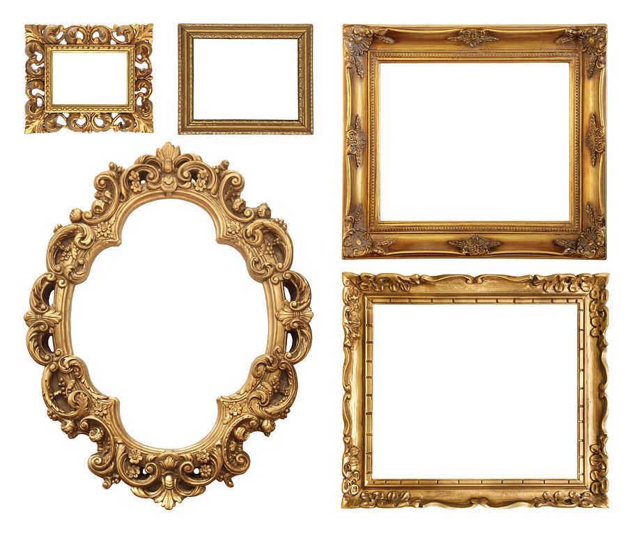 Set of five gold frame designs Photograph by Subjug