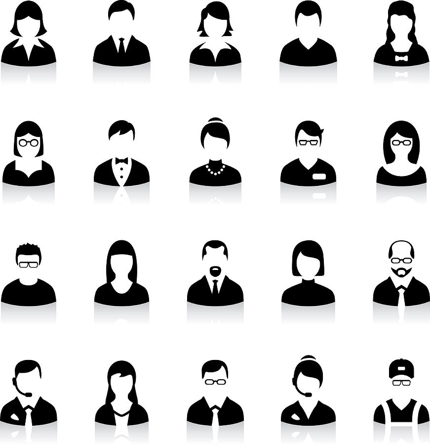 Set of flat business avatar icons Drawing by Gobyg