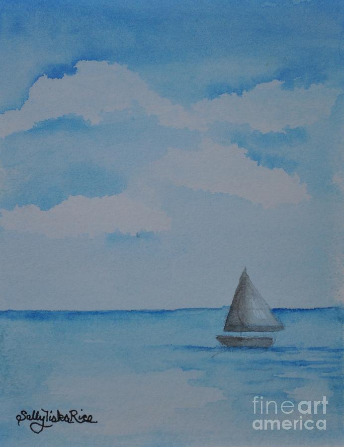 Beach Painting - Set Sail by Sally Tiska Rice