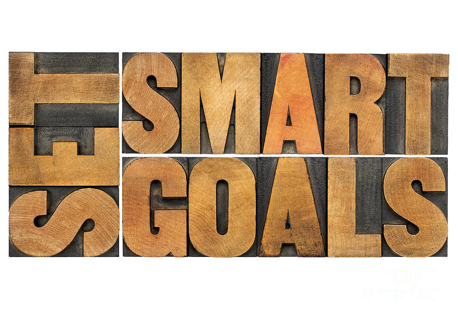 Set Smart Goals In Wood Type Photograph by Marek Uliasz