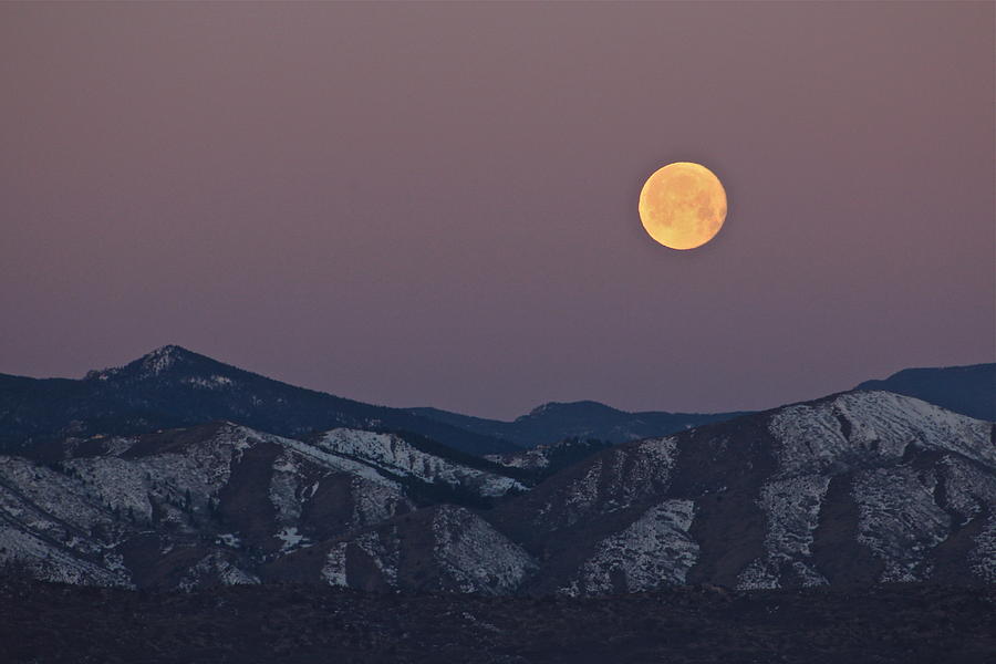 Setting Full Moon Photograph by Bill Wiebesiek