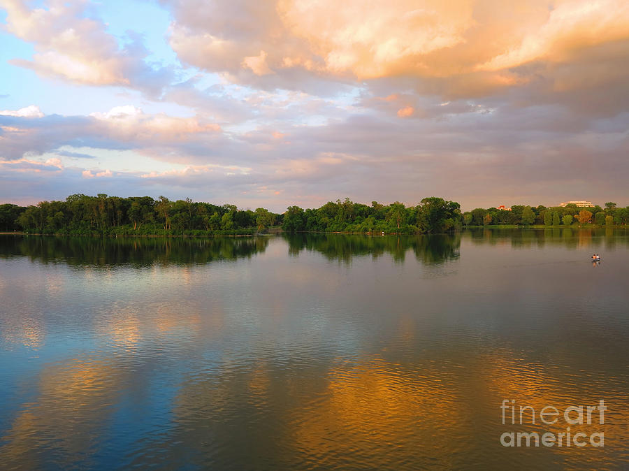 Minneapolis Photograph - Setting Sun Over Lake of the Isles by Hermes Fine Art