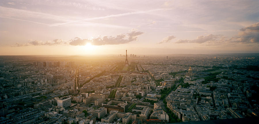 Setting Sun Over Paris Photograph by Shaun Higson