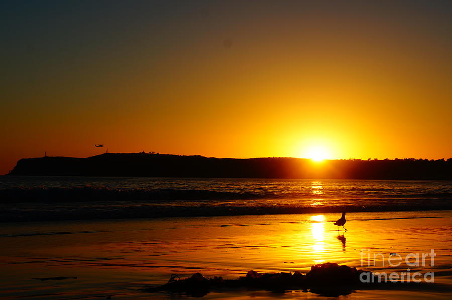 Beach Photograph - Setting Sun by Tracey McQuain