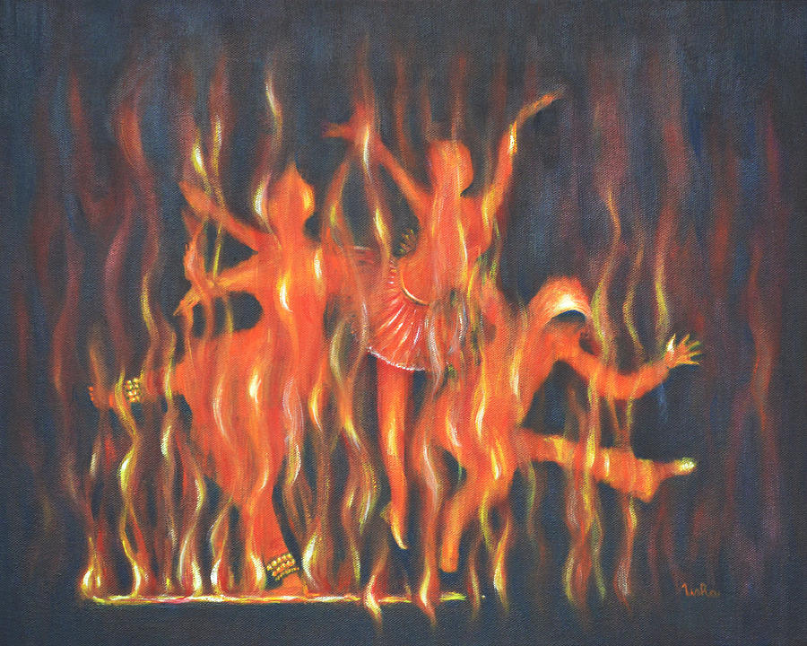 Setting the Stage on Fire Painting by Usha Shantharam
