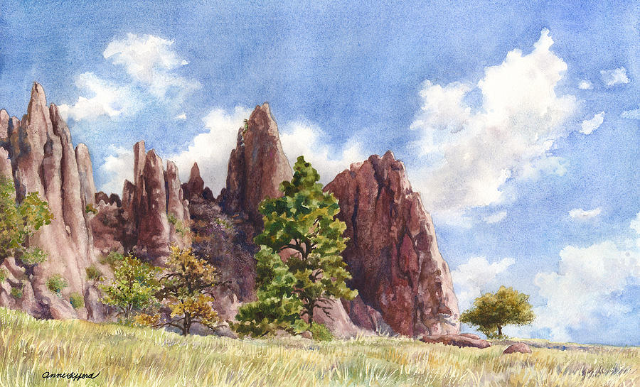 Boulder Painting - Settlers Park by Anne Gifford