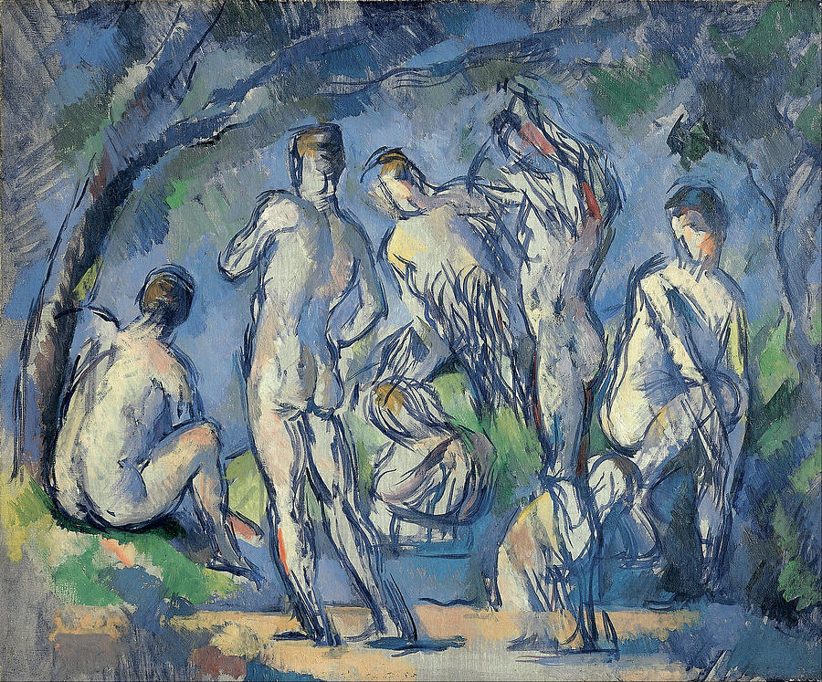 Seven Bathers Painting by Paul Cezanne