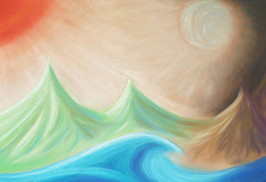 Abstract Pastel - Seven days of creation - the fourth day by Pal Szeplaky