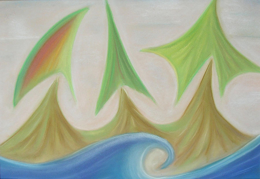 Seven days of creation  - The Third day Pastel by Pal Szeplaky