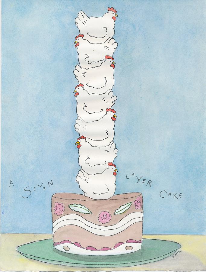 Seven Layer Cake Painting by Simi Berman