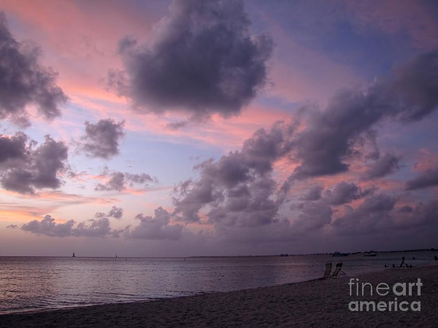 Seven Mile Beach Sunset Photograph by Peggy Hughes