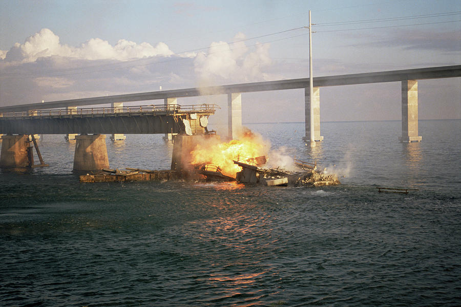 Seven Mile Bridge Demolition Photograph by Jim Edds/science Photo Library