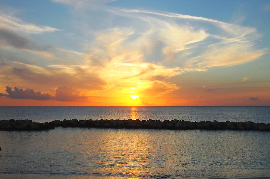 Seven Mile Sunset over Grand Cayman Photograph by Amy McDaniel
