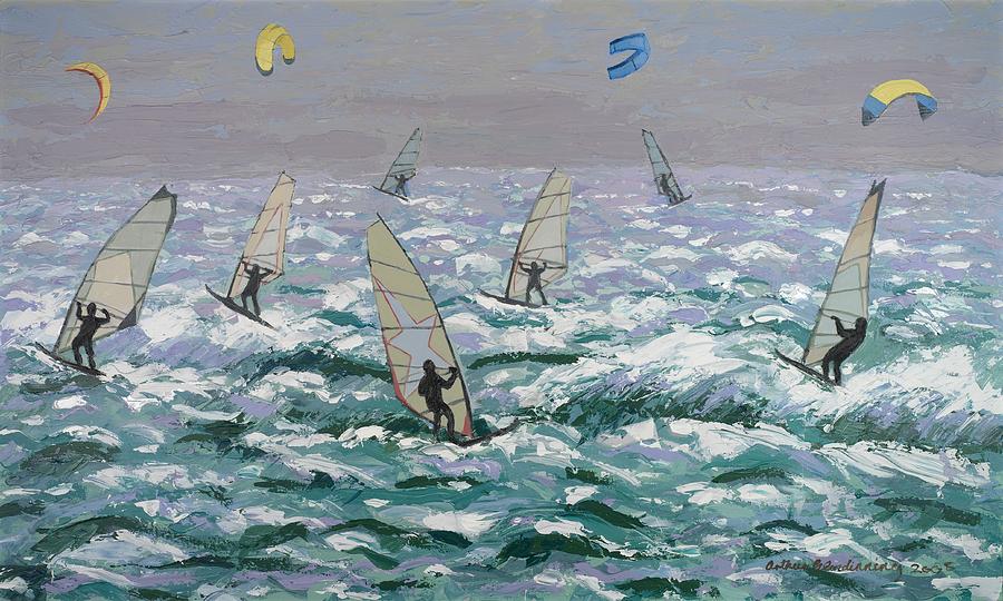 Nature Painting - Seven Sails High seas by Arthur Glendinning