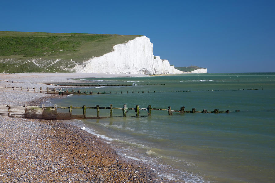 Seven Sisters Cliffs Seen From Pebble Photograph by David C Tomlinson