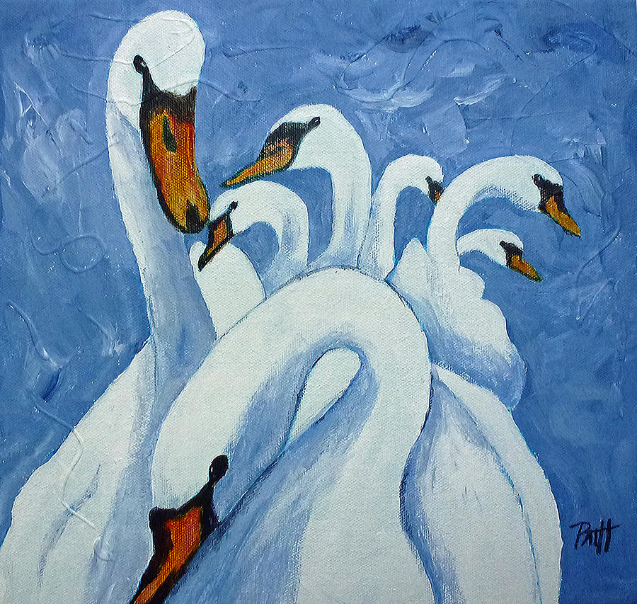 Seven Swans Painting by Patricia Hooks - Fine Art America