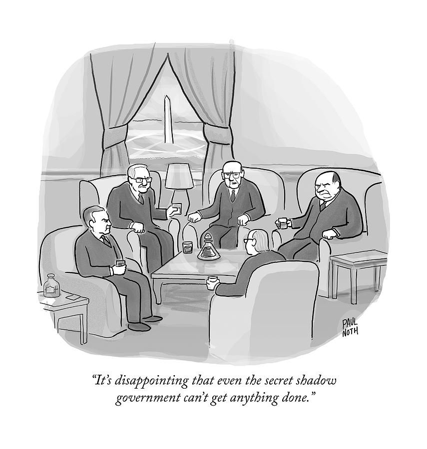 Several Angry-looking Old Men In Suits Sit Drawing by Paul Noth