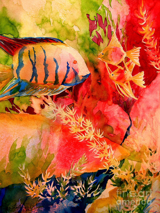 Tropical Watercolors Painting - Severums and Angels  by Julianne Felton