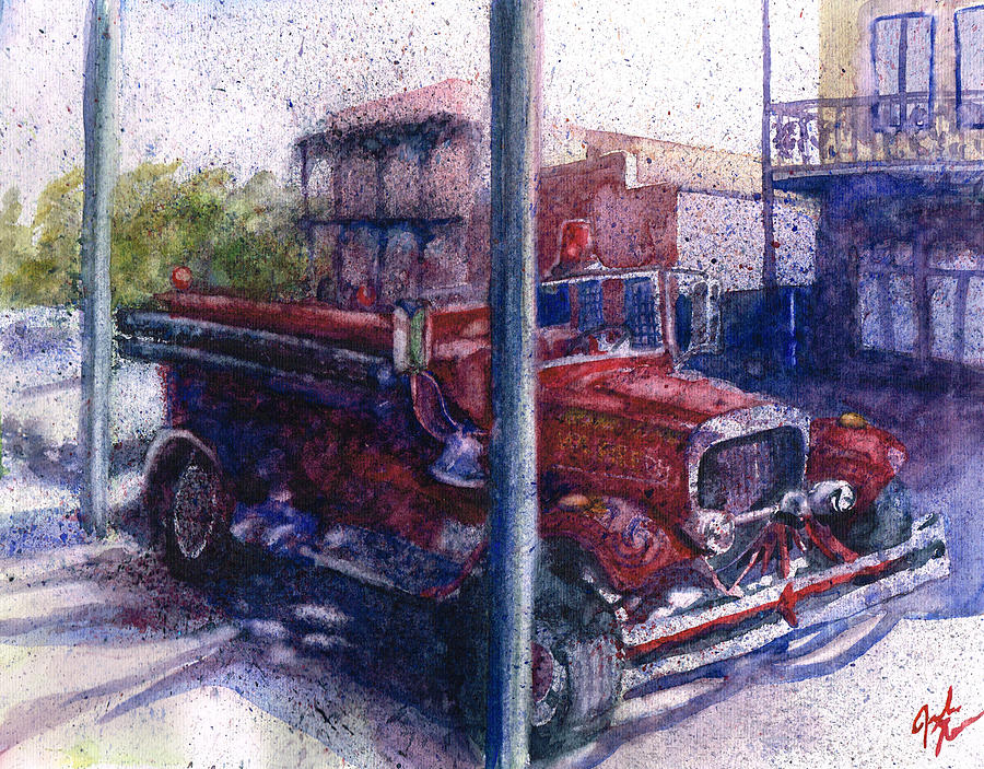 Seville Firetruck Painting by Julie Garcia