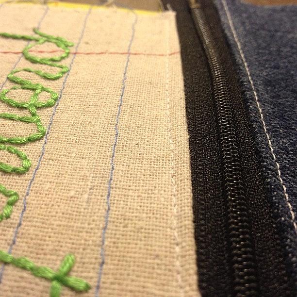 Sewing A Zipper On A Custom Pouch Photograph by Claire Cohen