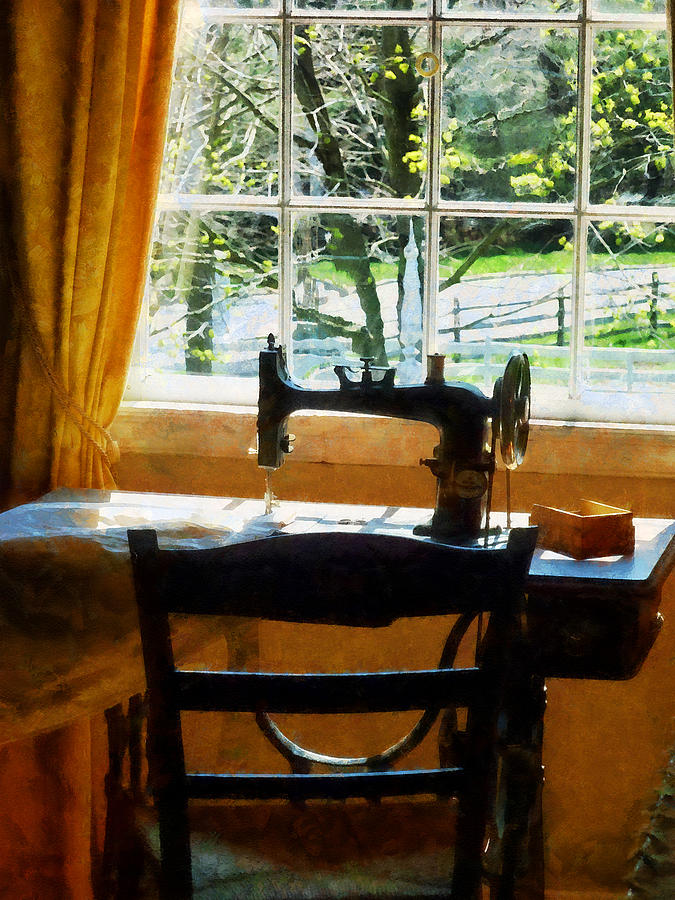 Sewing Machine By Window Photograph by Susan Savad
