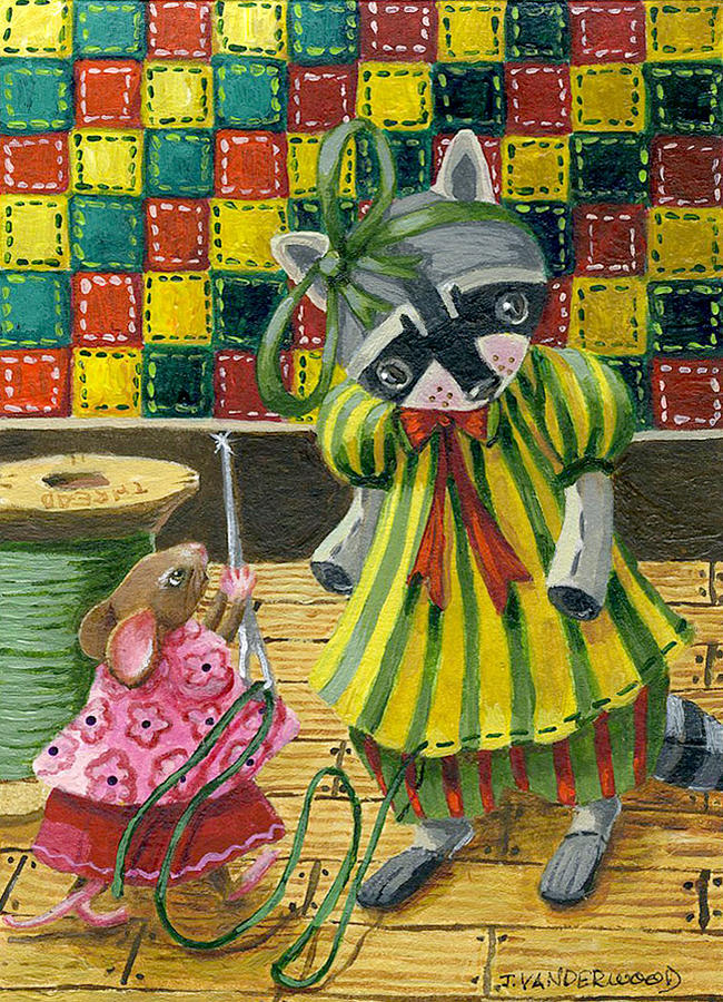 Sewing the Gift Painting by Jacquelin L Westerman