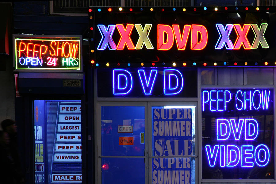 Sex Shop Signs At Night Photograph by Terraxplorer
