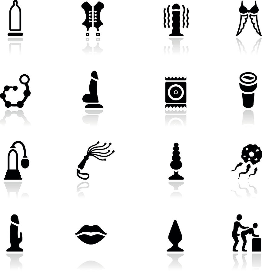 Sex Toy Icon Set Drawing by AlonzoDesign