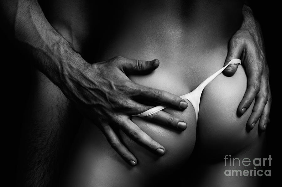 Sexy Couple Closeup of Bodies Black and white Photograph by Maxim Images Exquisite Prints