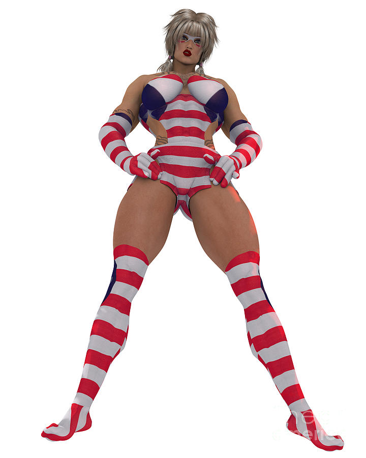 Sexy female super hero floating in White Matter Digital Art by Vintage Collectables
