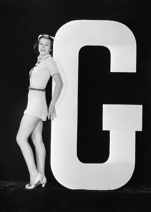 Black And White Photograph - Sexy Letter G Greeting Card by Everett