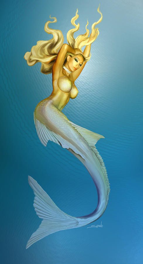 Sexy Mermaid by Spano Painting by Michael Spano