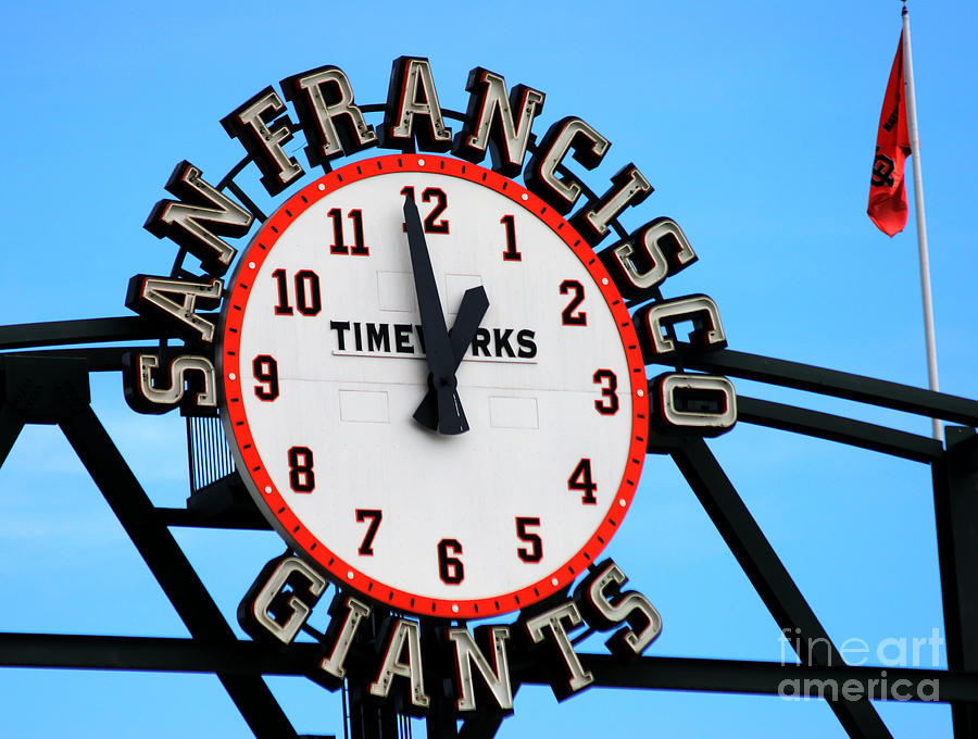 San Francisco Giants Photograph - San Francisco Giants Baseball Time Sign by Tap On Photo