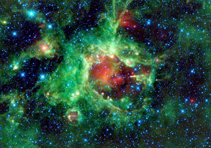 Sh2-284 Nebula Photograph by Nasa/jpl-caltech/ucla/science Photo ...